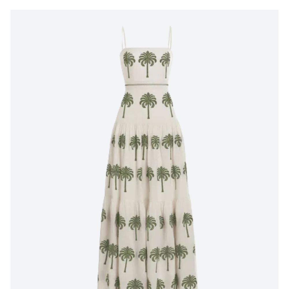 Agua Bendita Cream and Brown Palm Dress - Picture 2 of 6